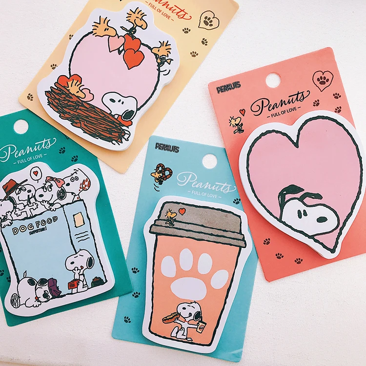 

Korea Kawaii Cartoon Rogue Dog Snoopyys Memo Pad Sticky Notes Memo Notebook Stationery Pasted Paper Stickers Schpool Supplies