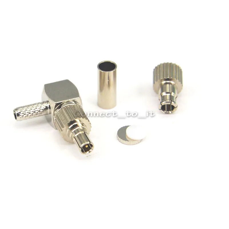 

4 Pieces 2 in 1 TS9/CRC9 Male Rightangle Adapter for RG174 RG178 RG316 LMR100 RF Connector