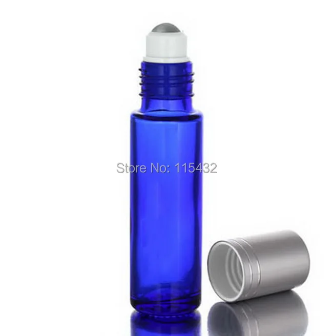 650 шт косметический 10 мл кобальт синий Толстый Стеклянный рулон Бутылочки для эфирных масел+ металлический роликовый шарик DHL