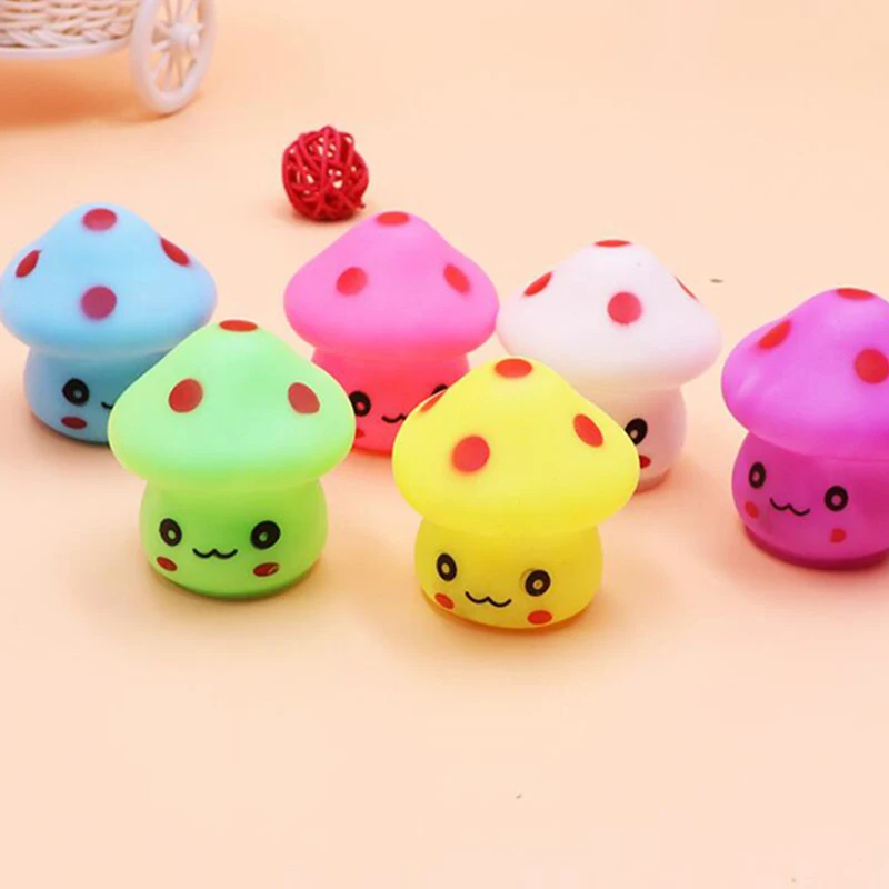 Baby Bedroom Lamps Night Light Cartoon mushroom Pvc Plastic Sleep Led Kid Lamp Bulb Nightlight For Children Lamp Battery Powered (4)