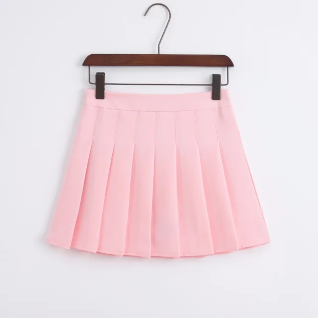 summer new A-line high waist pleated skirt college wind skirt 1