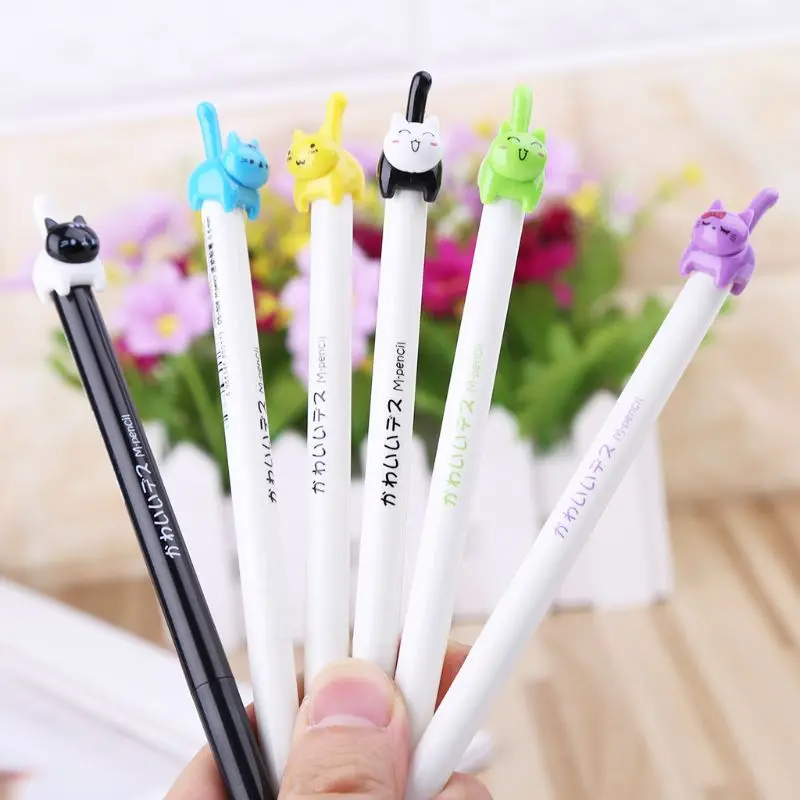 

0.5mm Kawaii Cartoon Cat Mechanical Pencil Automatic Pen School Office Supplies