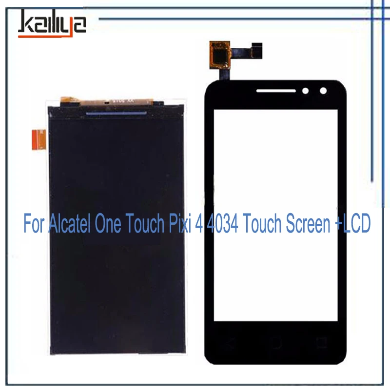 

For Alcatel One Touch Pixi 4 4034 OT4034 4034D 4034A 4034E OT-4034 4.0'' Black Touch Screen+LCD Display Touch Panel Digiziter
