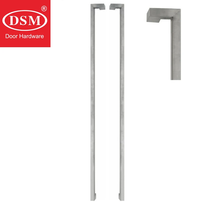Tirador para puerta de granero de acero inoxidable 304 resistente con asas de color negro y orificios grandes de 185 mm para puerta de madera
