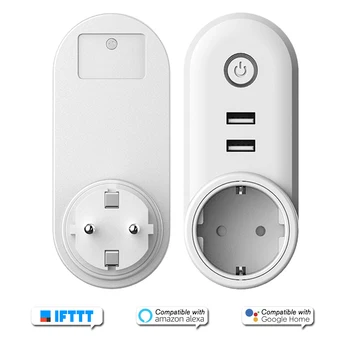 

Smart Wifi Plug Remote Control Smart Socket with Dual USB For Google Home Alexa Wireless Timing Switch Outlet Home Automation