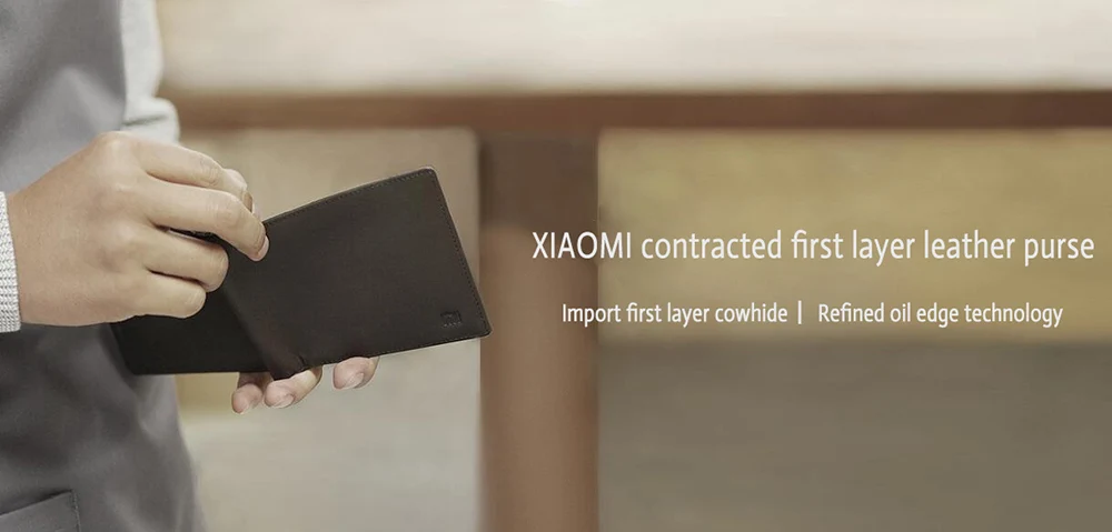 XIAOMI Mi Wallet Genuine Leather Black Purse Man Stylish Business Cowhide Standard Wallets High Quality Men Leather Wallets  (8)