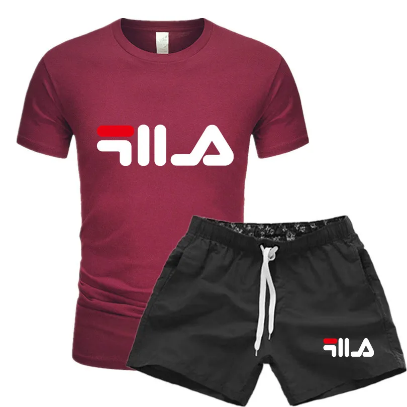 

Men Summer Short Set Men Brand Tshirt Men Breathable Casual Beach 2019 T-shirt Suit Fashion Suit Men 2 Piece shorts Sport Suit
