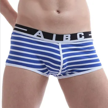 

New men's boxers underwear striped acetate antibacterial mid waist male boxers