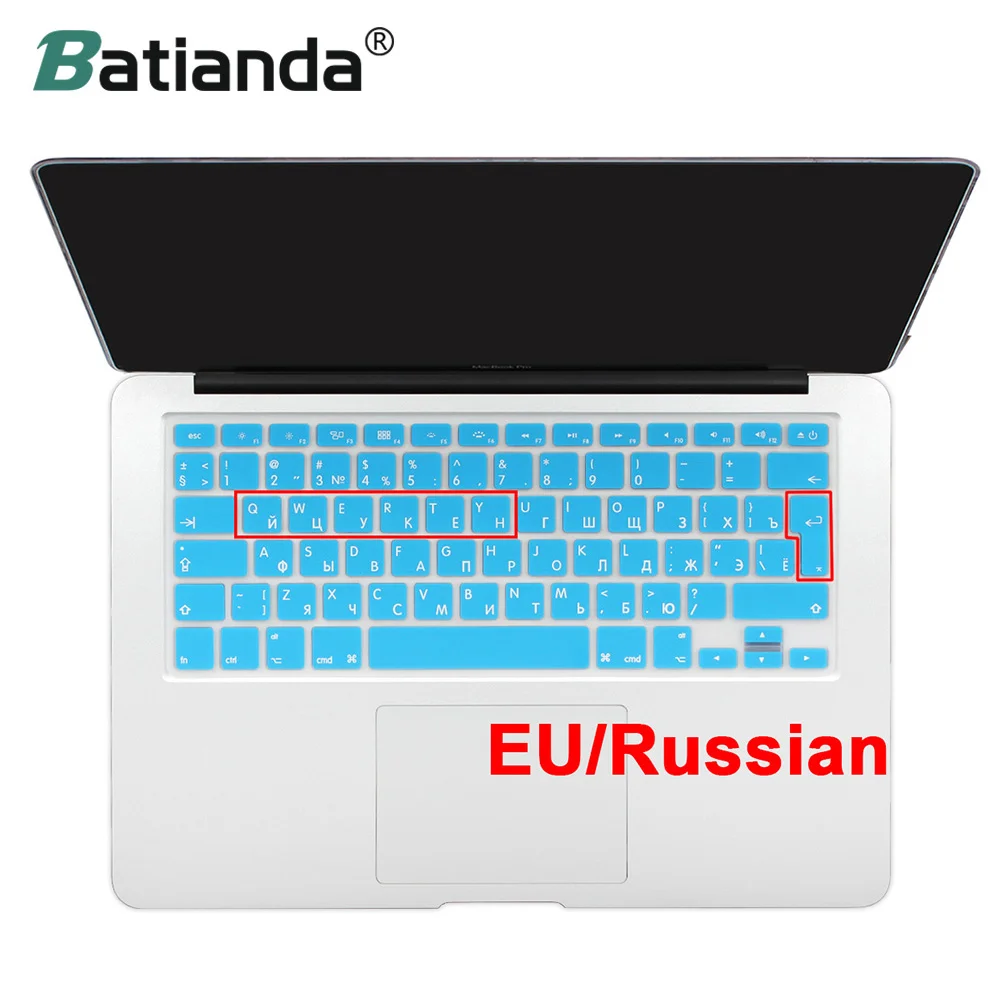 Силиконовые наклейки на клавиатуру в европейском стиле для MacBook Air 13,3 A1466 и 2011- Pro 1" 15" 1" retina