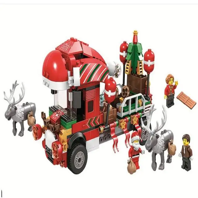 Новая Рождественская серия календарь Санта Клаус поезд путешествие фигурки строительный Блок игрушка для детей Рождество без коробки - Цвет: 11083 No Box