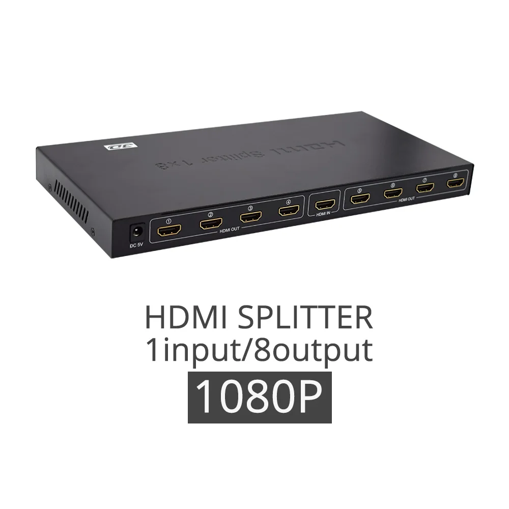 HDMI Разделение тер Full HD 1080 P 2 К* 4 К видео HDMI 1x2 1x4 1x8 Разделение 1 в 2/4/8 из двойной Дисплей для DVD PS3 Xbox с Мощность без коммутатора - Цвет: To 8P 1080P