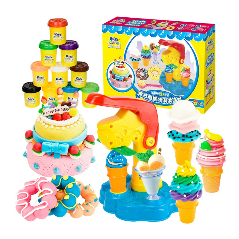 

High Simulation Wheat Flour Clay Non-toxic Silly Putty Mud Cake Ice Cream Mold Color Kit Manufacturer Kinder Garden DIY Toys
