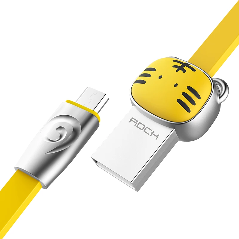 ROCK Micro USB кабель для Xiaomi Зодиак шаблон Быстрая зарядка кабель для samsung htc huawei LG sony Nokia Android устройства - Цвет: Tiger