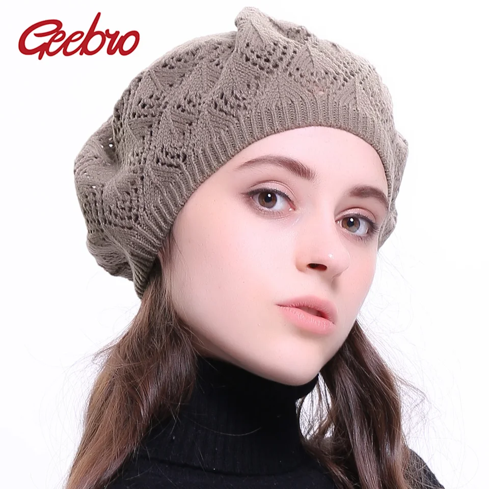 HIQIU Baskenmuts zomer dames dunne ademende baret - lichte baret voor dames, baret, kunstenaar, schilder, baret hoed, casual beanie-muts, Kaki, M