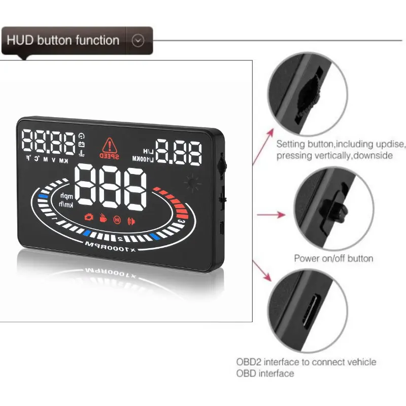 ڵ HUD   ÷ BMW X5 / X6 E53 E70 ڵ  ׼, OBD2   ӵ   ˶