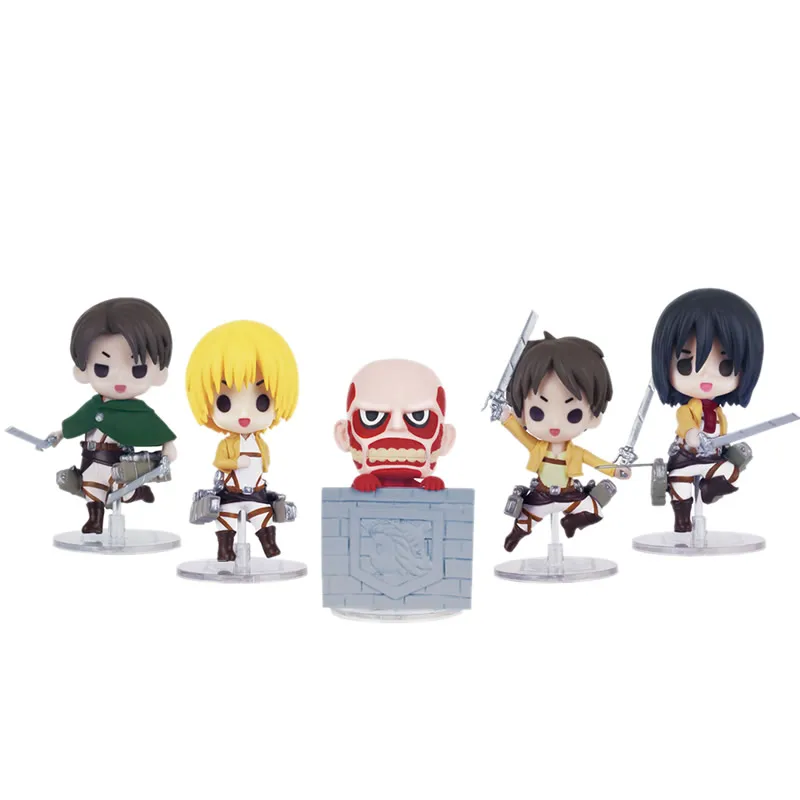 Новинка 5 шт./компл. Атака Титанов Eren Yeager Mikasa Armin Levi Колоссальный титан