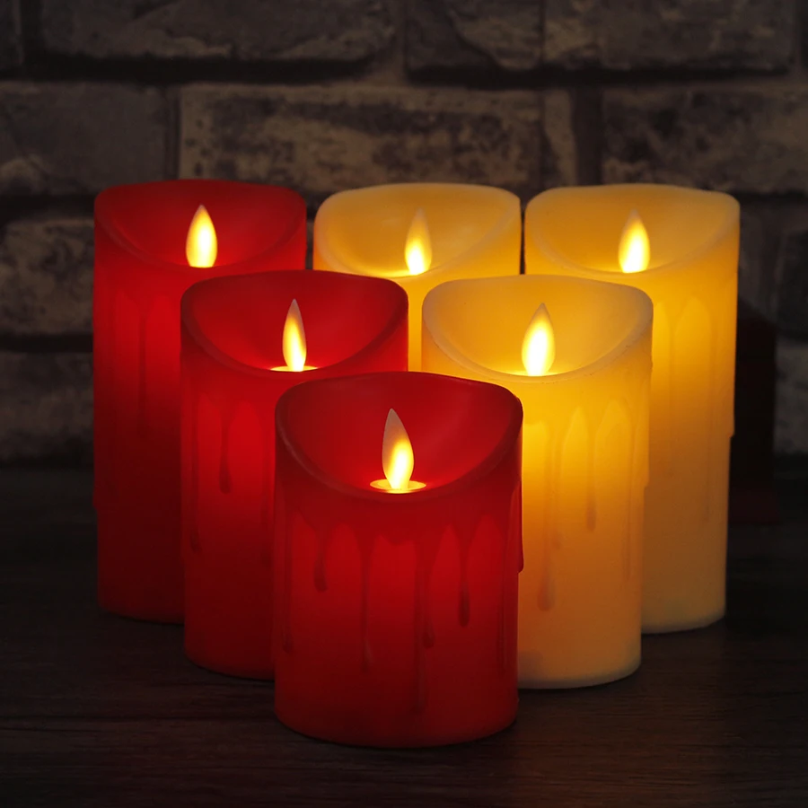 

3pcs/set Led Candles Plastic Simulated Flame Candle Lamp LED Flameless Candle Lights Christmas Wedding Party Velas Decoration