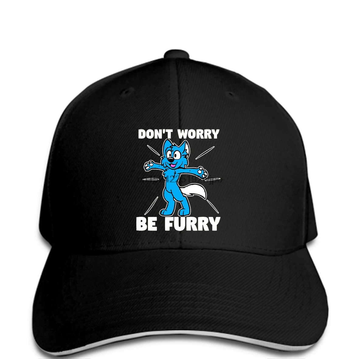 

Funny Men Baseball cap Women novelty cap Furry Fandom Don't Worry Be Furry Wolf Fox cap