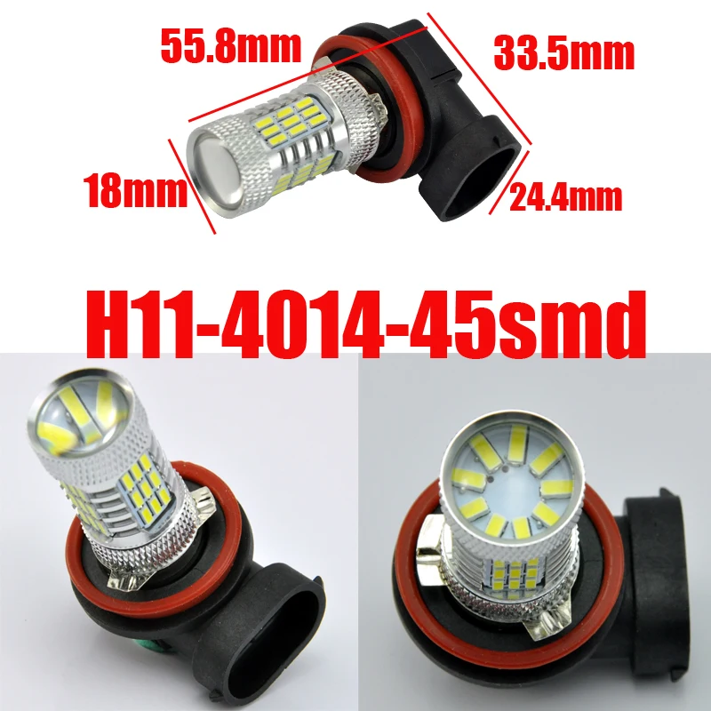 AutoEC H11 4014 45smd led противотуманная фара дальнего света Автомобильная запчасть фары дневного света лампы белый dc12v 100 шт.# LI17