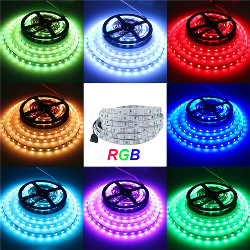 5050 RGB светодио дный полосы света 60 светодио дный/M DC12V 5 м/лот гибкие светодио дный свет для праздника Рождества внутренней отделки лампы