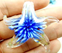 46*50MM Multi-Color Liuli Coloured Glaze Glass starfish Pendant necklace LOOSE BEADS P82 1