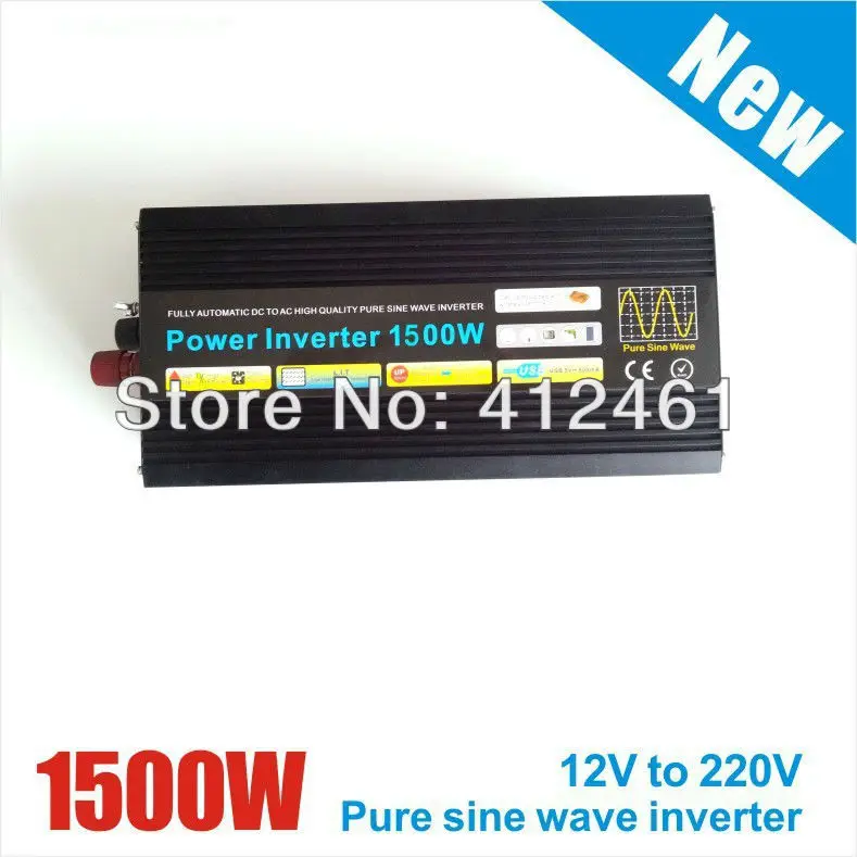 

1500W puhdas siniaalto invertteri High efficient 1500W DC 12V to AC 220v pure sine wave Peak 3000w Car Power Inverter Converter