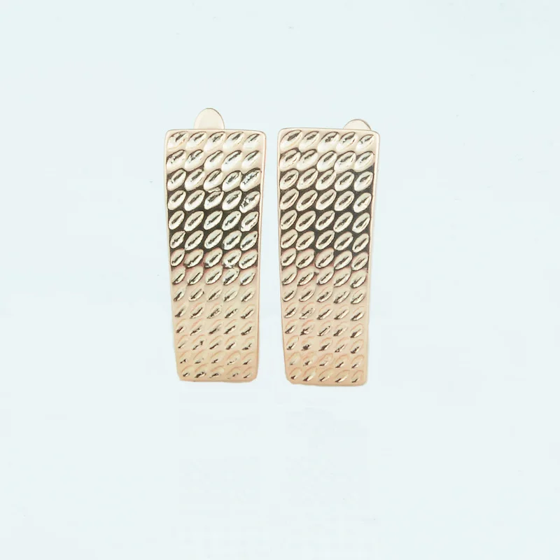 

1 Pair Women 585 Rose Gold Color Carve Earrings Square Drop Earrings Jewelry