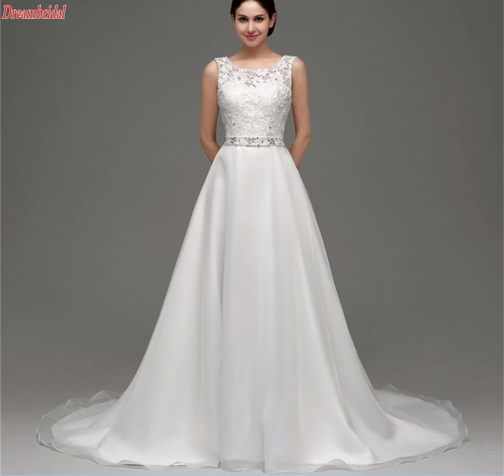 Dreambridal кружевные торжественные платья 2017 Vestido De Noiva A-Line тюль Принцесса