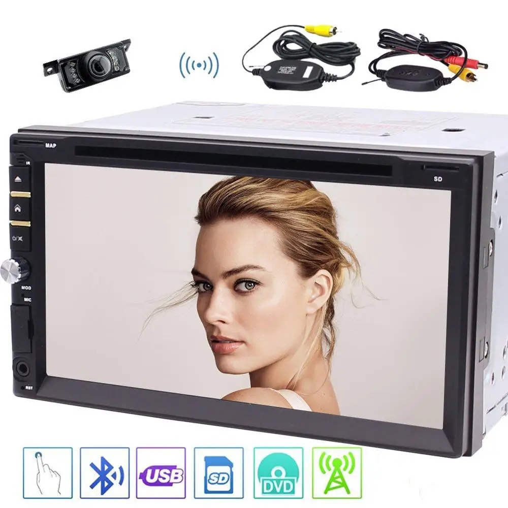 Double DIN In Dash Car DVD Player Car Stereo Touch Screen support Bluetooth USB SD MP3