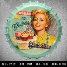 Американский Винтажный стиль кекс и модные женские металлические жестяные знаки настенная доска украшение форма крышки бутылки бар паб кафе домашнее ремесло