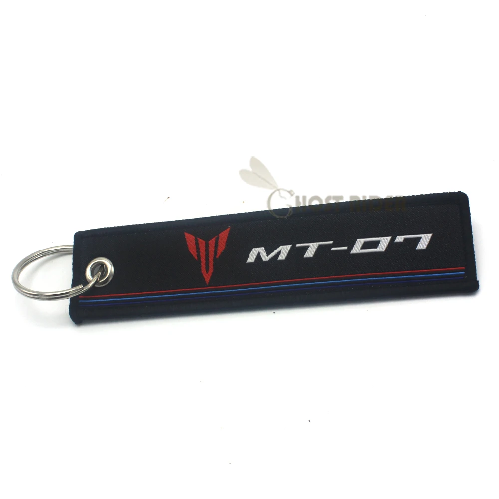 Вышивка брелок для ключей цепи коллекционный брелок для Yamaha MT125 MT25 MT01 MT03 MT07 MT09 MT10 мотоцикл брелок с вышивкой