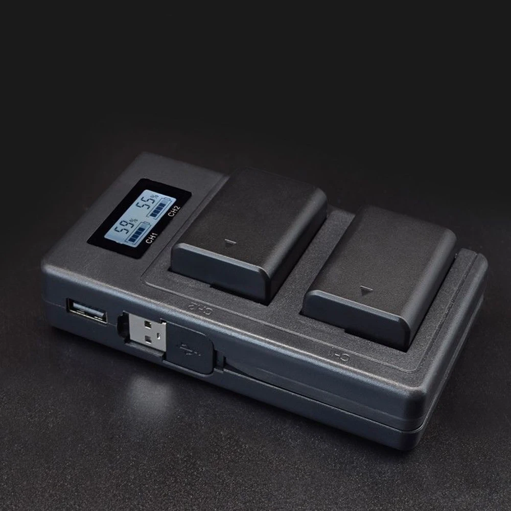 Camer Battery Charger Dual Ports LCD Display NP-FW50 Battery Smart Charger Stand Cradle for Sony Alpha A6000 A6300 A6500 A7r A7 Camer Battery Charger Dual Ports LCD Display NP-FW50 Battery Smart Charger Stand Cradle for Sony Alpha A6000 A6300 A6500 A7r A7