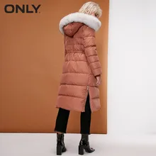 Только женский длинный пуховик на молнии с воротником из лисьего меха пуховик женский | 118312552