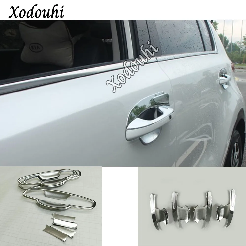 

For Kia Sportage KX5 2019 2020 car sticker styling detector trim ABS chrome external door bowl lamp frame parts hood 4/8pcs