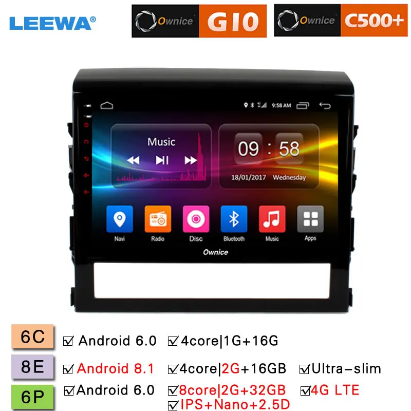 Perfect LEEWA 9" 2.5D Nano IPS Screen Android 8.1 Octa Core/DDR3 2G/32G/4G LTE Car Media Player With GPS For Toyota Land Cruiser 2016 0