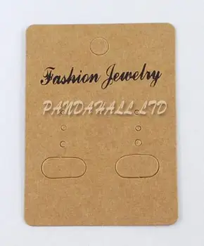 

Paper Earring Display Card, Rectangle, Goldenrod, Size: about 67mm long, 50mm wide