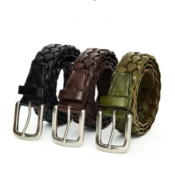 

NHZ288 New Fashion Apparel Accessories Ladies woven leather belts Top Layer Cowhide Leather Joker Casual women Belt