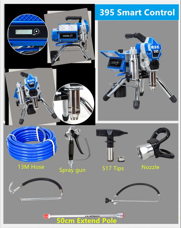 Профессиональный электрический безвоздушный Краскораспылитель поршневой Краскораспылитель 390 395 с мотором 2200 Вт Прямая с фабрики