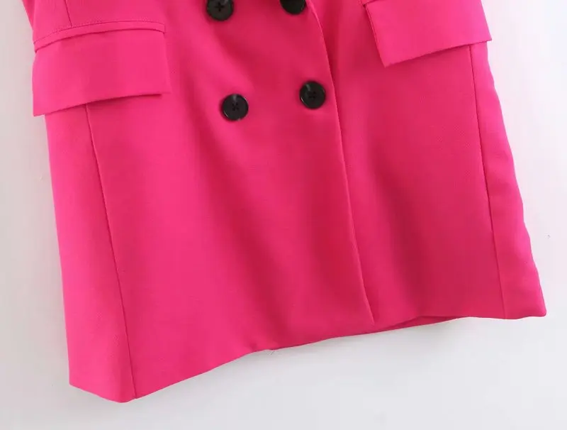 Женская модная элегантная офисная Дамская карманная куртка без рукавов жилеты на пуговицах красная куртка Верхняя одежда повседневное пальто