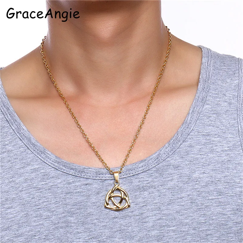 50CM Chain Necklace Titanium Steel Men Fashion Jewelry Hollow Trinity