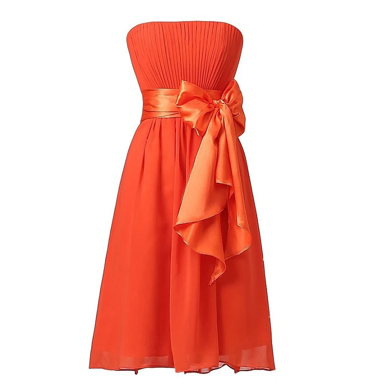 AXJFU princess big bow flower chiffon pink Bridesmaid Dress a-line Special color strapless white black blue bow Bridesmaid Dress AXJFU princess big bow flower chiffon pink Bridesmaid Dress a-line Special color strapless white black blue bow Bridesmaid Dress