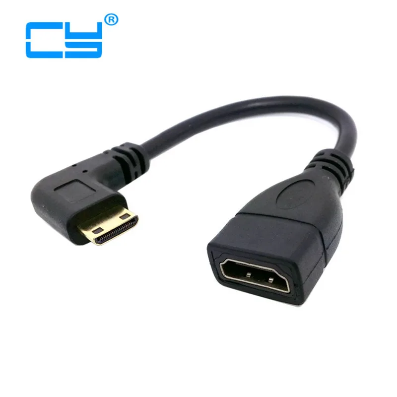 90 Degree Left Angled type Mini HDMI Male to HDMI Female Adapter Cable