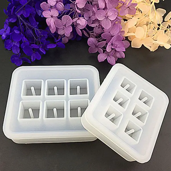 2 шт. кубический дизайн силиконовые формы из бисера с отверстиями квадратная эпоксидная форма для, полимерная глина, изготовление мыла