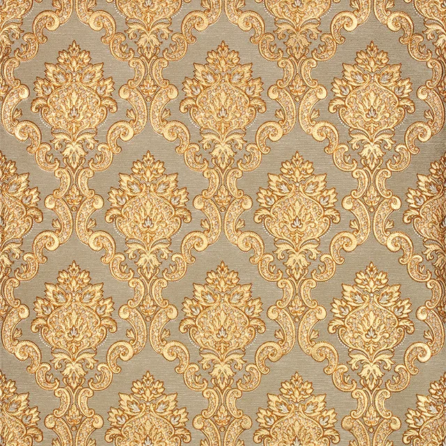 3D Gold Luxury Wallpaper 3D Damascus Mural Wall Paper Roll Living room bedroom background wallpaper Red
