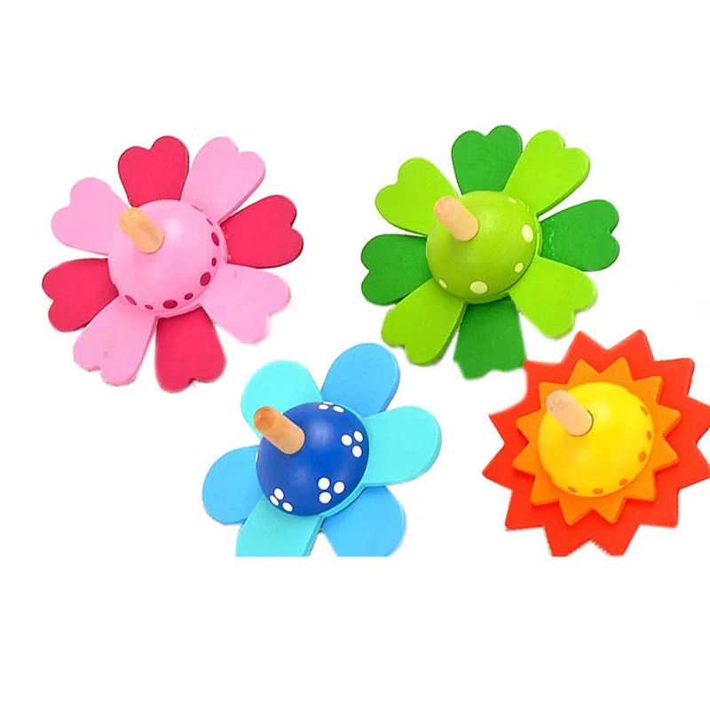 New Flower Rotating Gyro Wooden Gyro Traditional Educational Toys Beautiful Rotating Small Flowers Children's Toys Random Color New Flower Rotating Gyro Wooden Gyro Traditional Educational Toys Beautiful Rotating Small Flowers Children's Toys Random Color