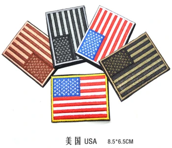 

Fabric 3D America Flag Patch Embroidered Tactical Hook And Loop USA Flag Emblem United State Cloth Armband Badge 5pcs