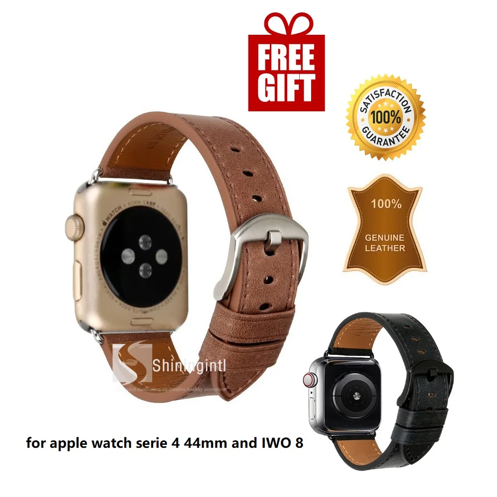 Ремешок Smochm из натуральной кожи для Apple Watch Series 4 3 2 42 мм 44 Nike IWO 8|Смарт-аксессуары| |