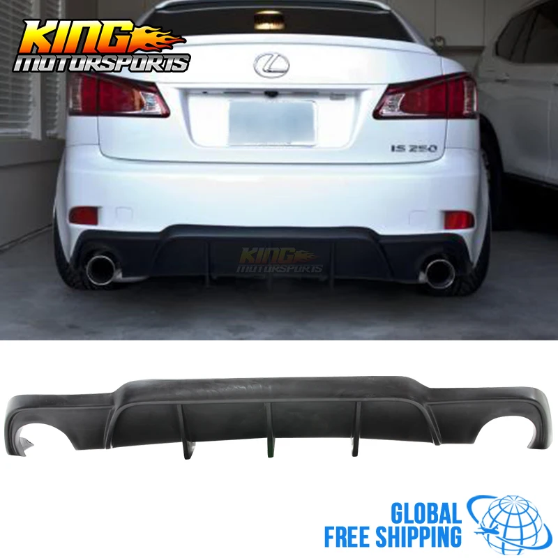 Fit 06-13 Lexus IS250 IS350 4Dr Mr Style Rear Diffuser Bumper Lip Global Free Shipping Worldwide