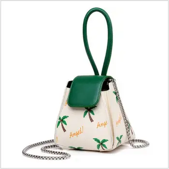 

2018 New luxury Shoulder Bag Fashion PU Leather tote Small Mini Shaped Crossbody HandBag With Coconut Tree Ladies Cute Wristlets