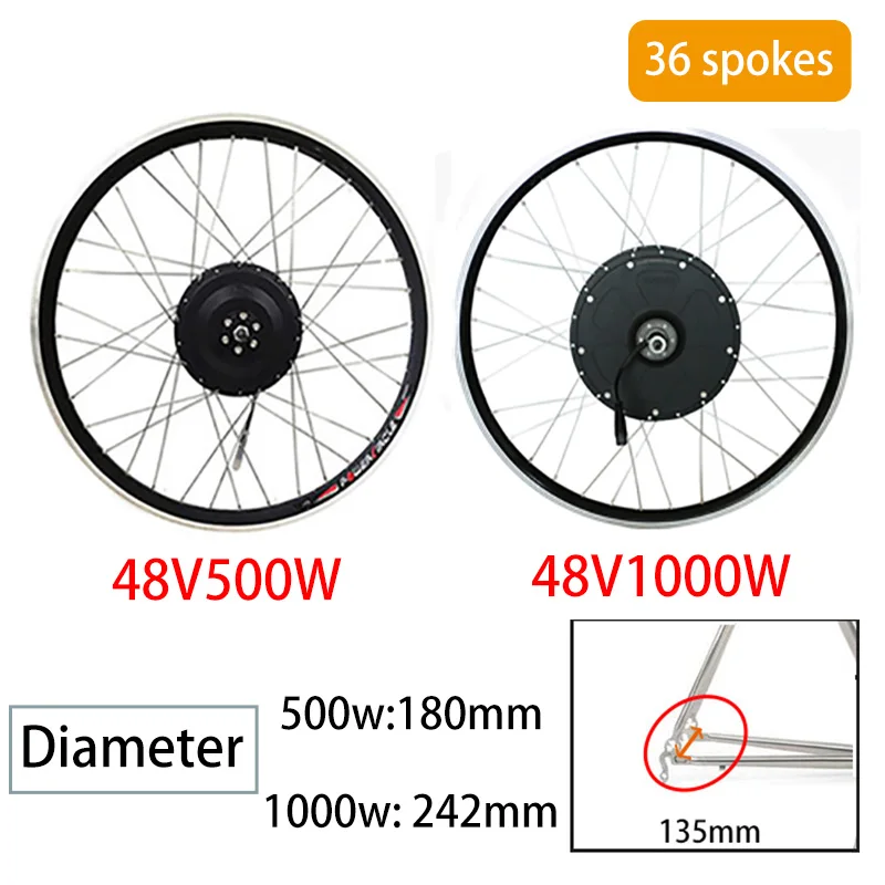 48 В, 500 Вт, 1000 Вт, комплект для электрического велосипеда с аккумулятором samsung 18AH, заднее колесо для мотора, 26 дюймов, 700C, электронный комплект для электровелосипеда